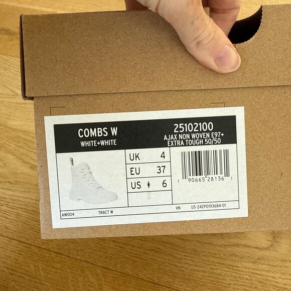 Dr. Martens - Combs Ajax Non Woven E97 Extra Tough 50/50 Poly Casual Boots White - Picture 2 of 7